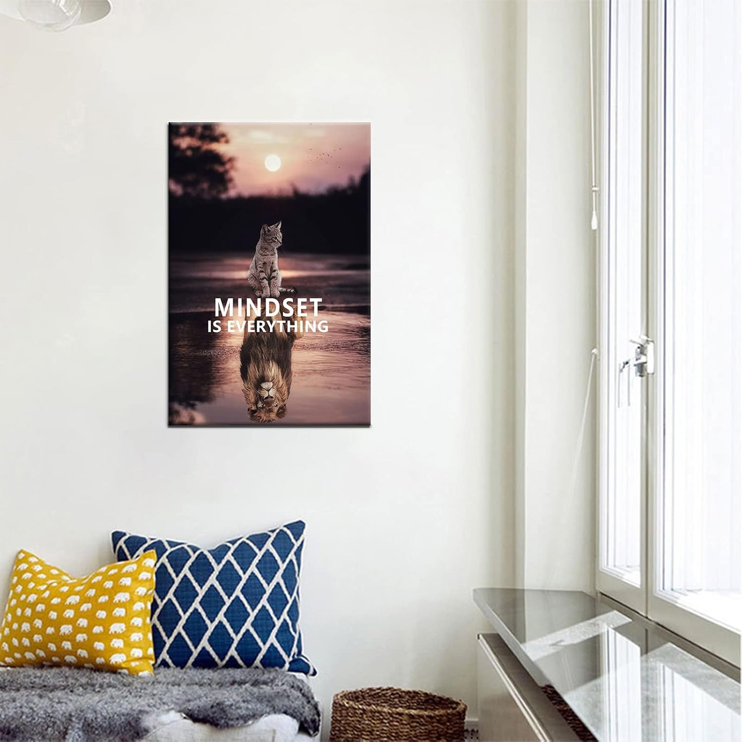 GoForArt Dream Big Motivational Canvas Wall Art, Inspirational Famous Quote Bedroom Living Room Decor, Positive Modern Landscape Mountain Office Dorm Room Poster Print (Inspirational-14, 12''x18'')