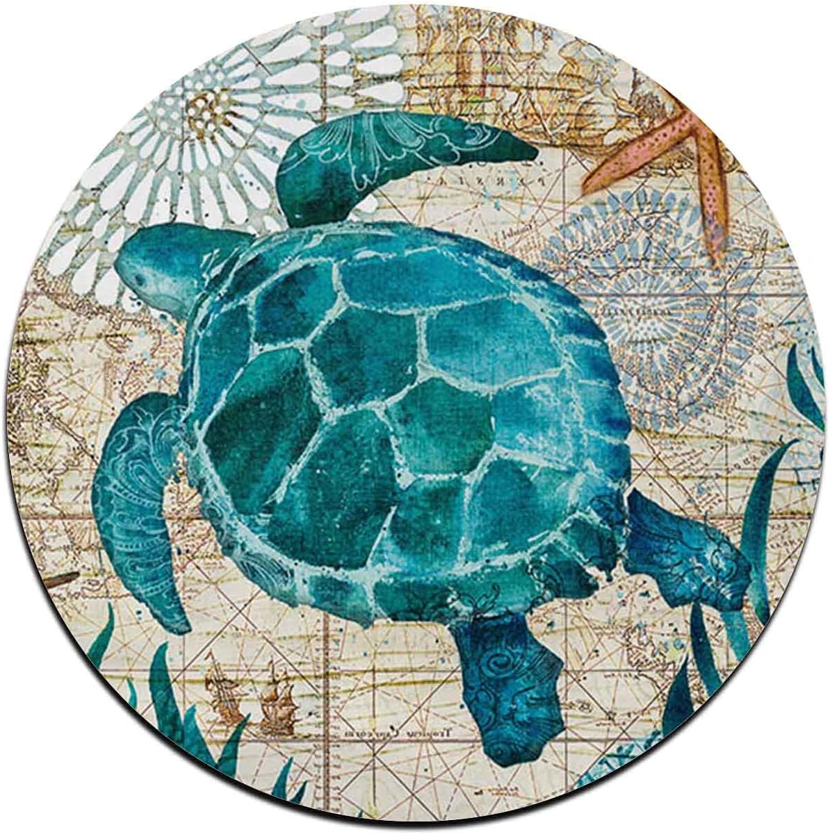 Marine Life Round Coaster Set - Made of Recycled Rubber - Set of 4