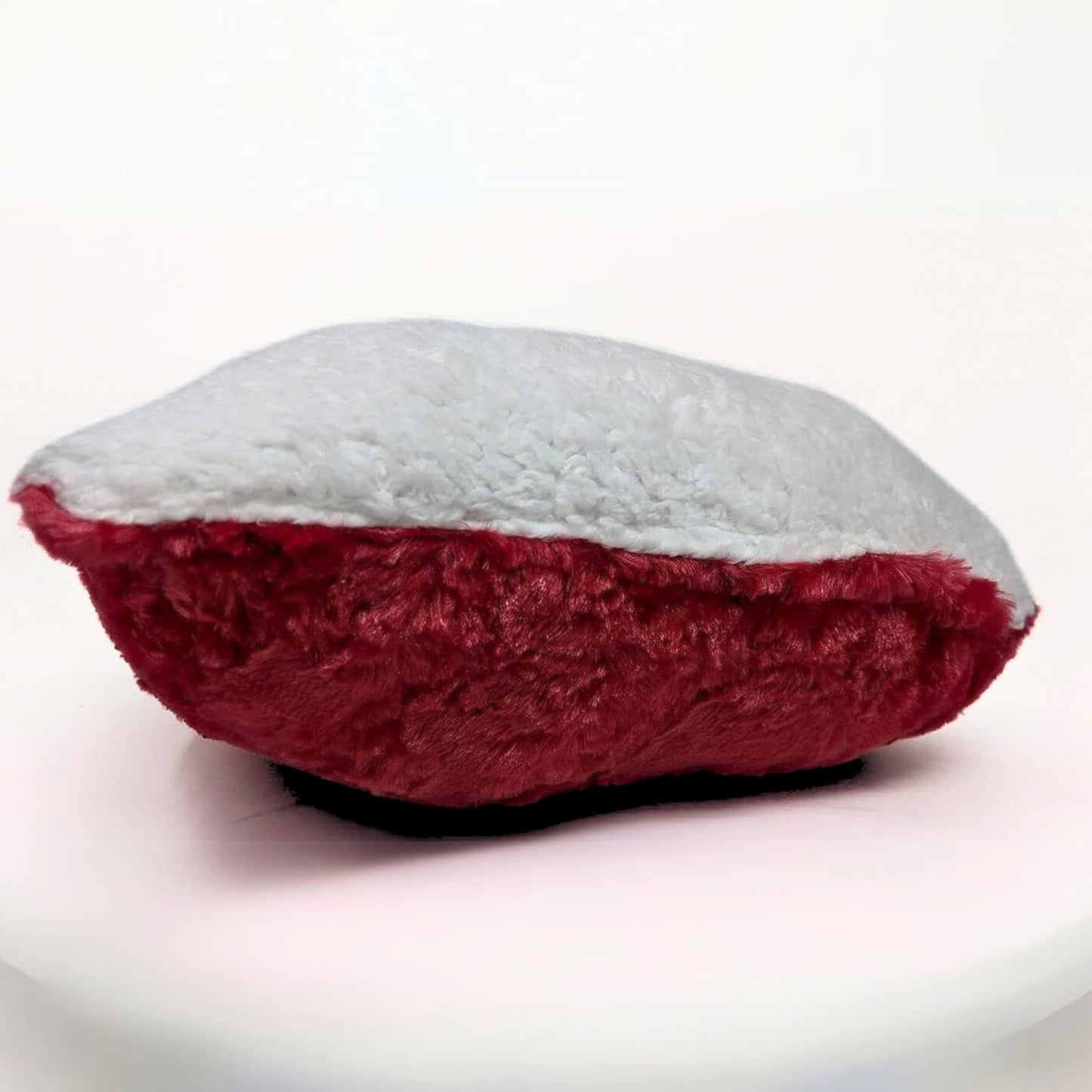 DaDa Bedding Dreamy Red Heart Faux Fur Throw Pillow - Valentine Luxury Hearts in Love Stuffed Cushion with Sewn Insert - Cute Romantic Gift Super Soft Faux Fur White Sherpa Backside - 16” x 14”