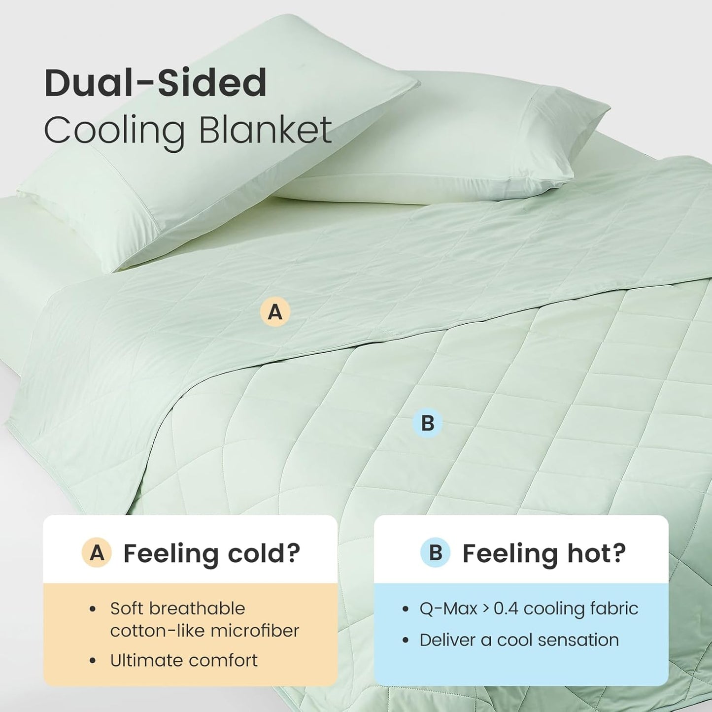 Cozy Bliss Cooling Blanket for Hot Sleepers, Q-Max 0.4 Cooling Comfort Queen Size, Cold Blankets for Night Sweats Sleeping, Ultra-Cool Lightweight Breathable Summer Blanket for Bed