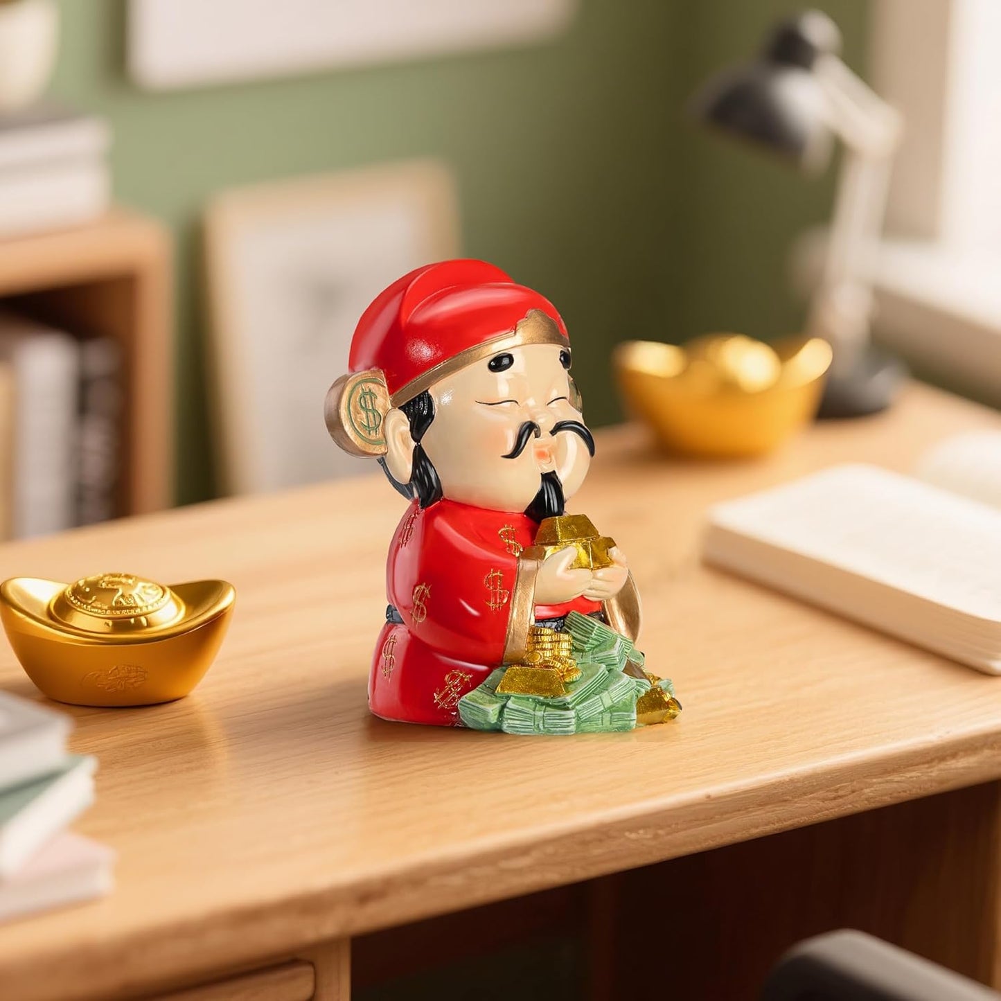 Feng Shui Wealth Statue, God of Wealth Collectible Figurine Deco Your Home, Office, Company, and Store, Bringing Good Luck and Money as a Symbol of Good Fortune