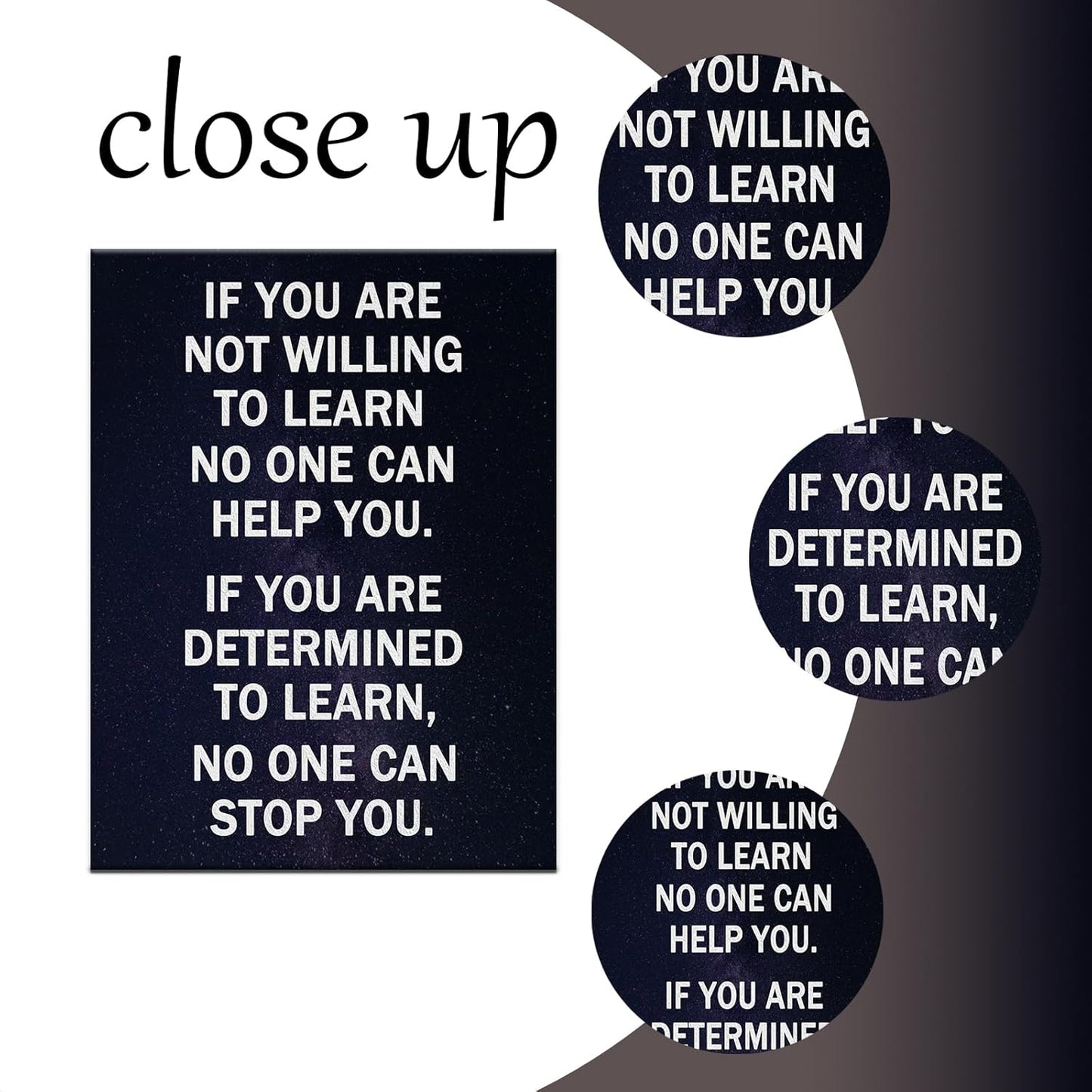 Determined Motivational Canvas Wall Art Large Size Inspirational Wall Decor Poster Print Positive Picture Painting Artwork for Modern Home Living Room Gym School Stretched and Framed [30''Wx 40''H]