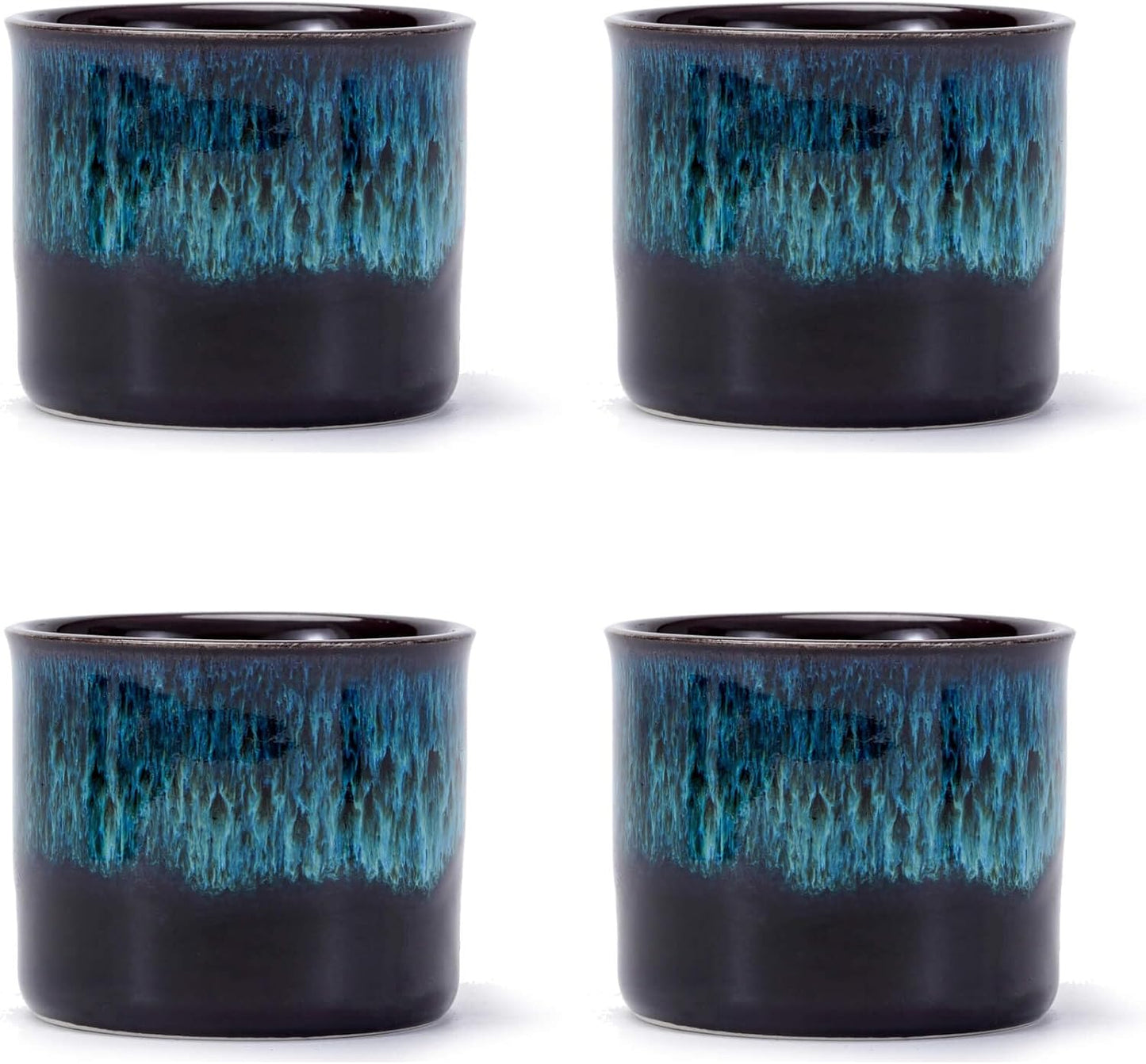 Espresso Cups Set of 2, Ceramic Espresso Cups, Expresso Shots Cups, 2.5oz Tea Cups, Demitasse Cups (4, full magic blue)