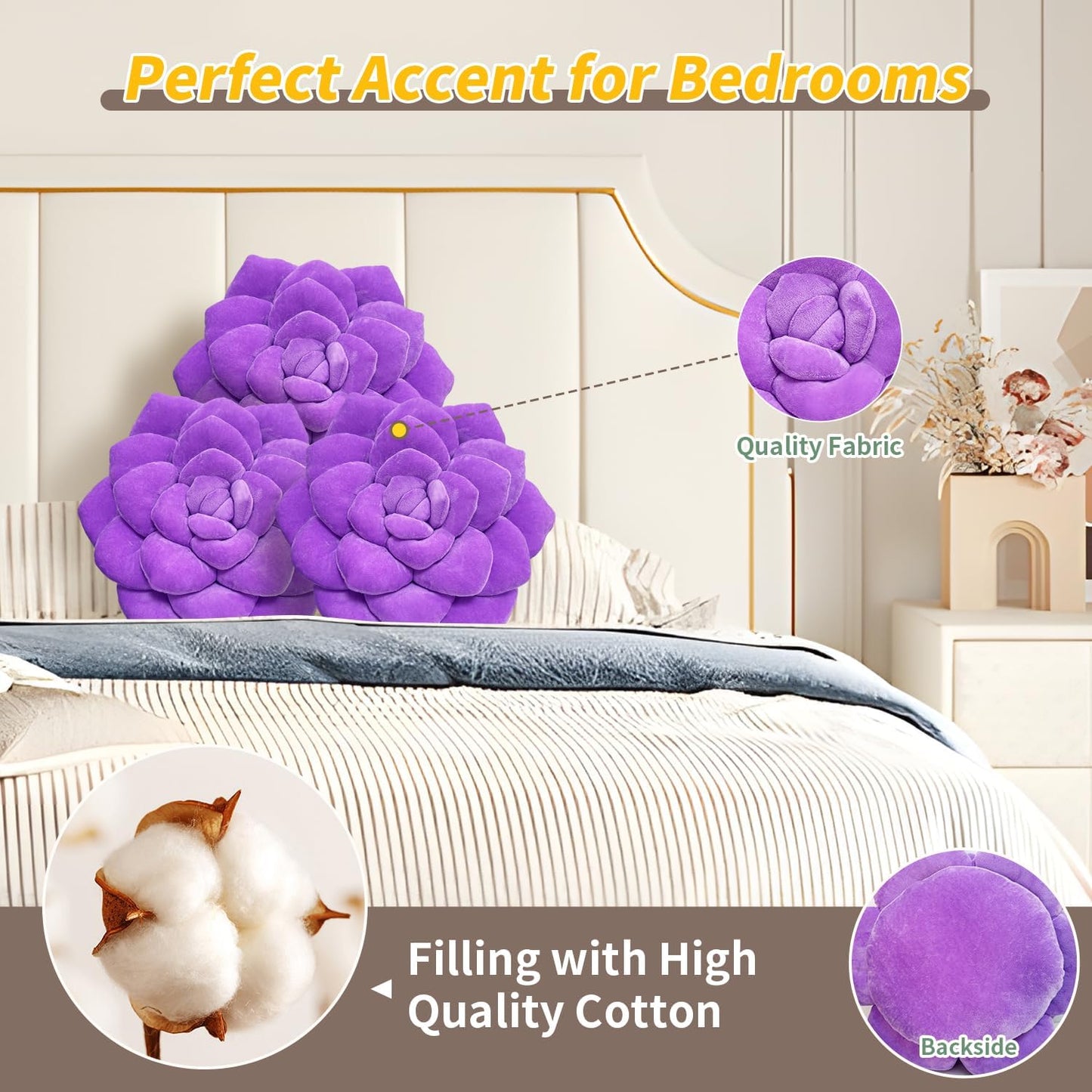 Fleshy Greenery Plush Cushion – Hand-Stitched 3D Flower Throw, Botanical-Shaped Accent for Bedroom, Living Room, and Home Décor 25cm/9.84inch