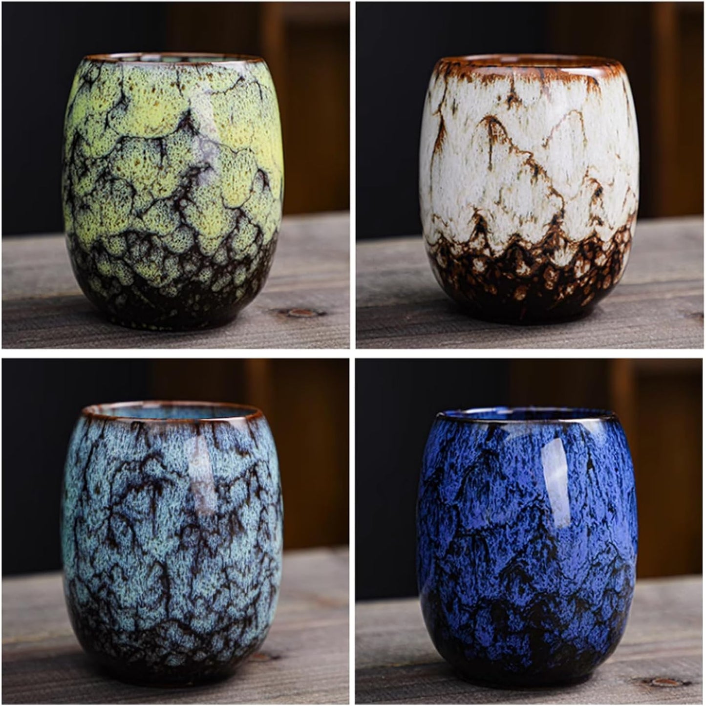 Japanese style ceramic Tea set, Tea cup, Water cup，Coffee cup, Yerba mate set, Ceramic mate cup set of 5