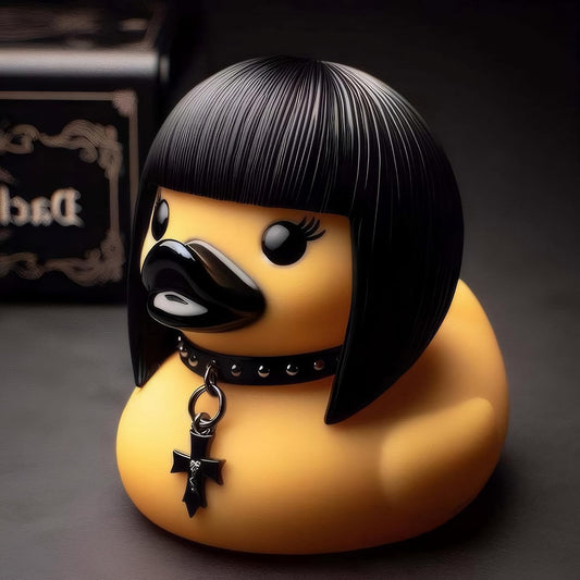 edenfuax Punk Duck Goth Resin Duck - Garage Kits,Unique Gothic Gifts & Collectibles,Vinyl Rubber Novelty Ornament Dark Satanic Duck Figurine for Desktop Home Halloween Decor (Gothic Girl)