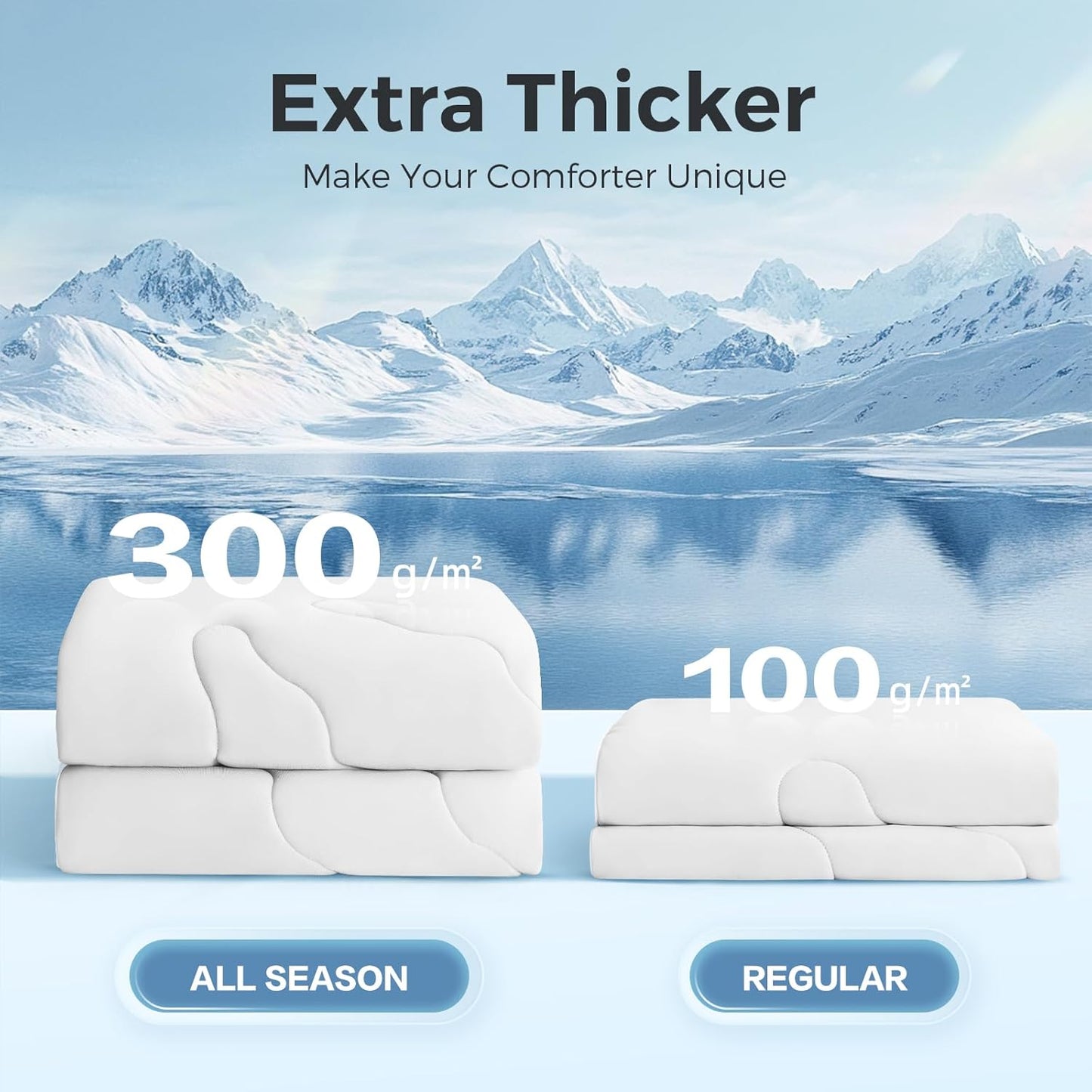 EASELAND All Season Cooling Comforter Twin, Cold Touch Fabric Absorbs Body Heat, 300GSM Super Soft, Cooling Blanket for Night Sweats Hot Sleeper (White-All Season, Twin(68"X90"))