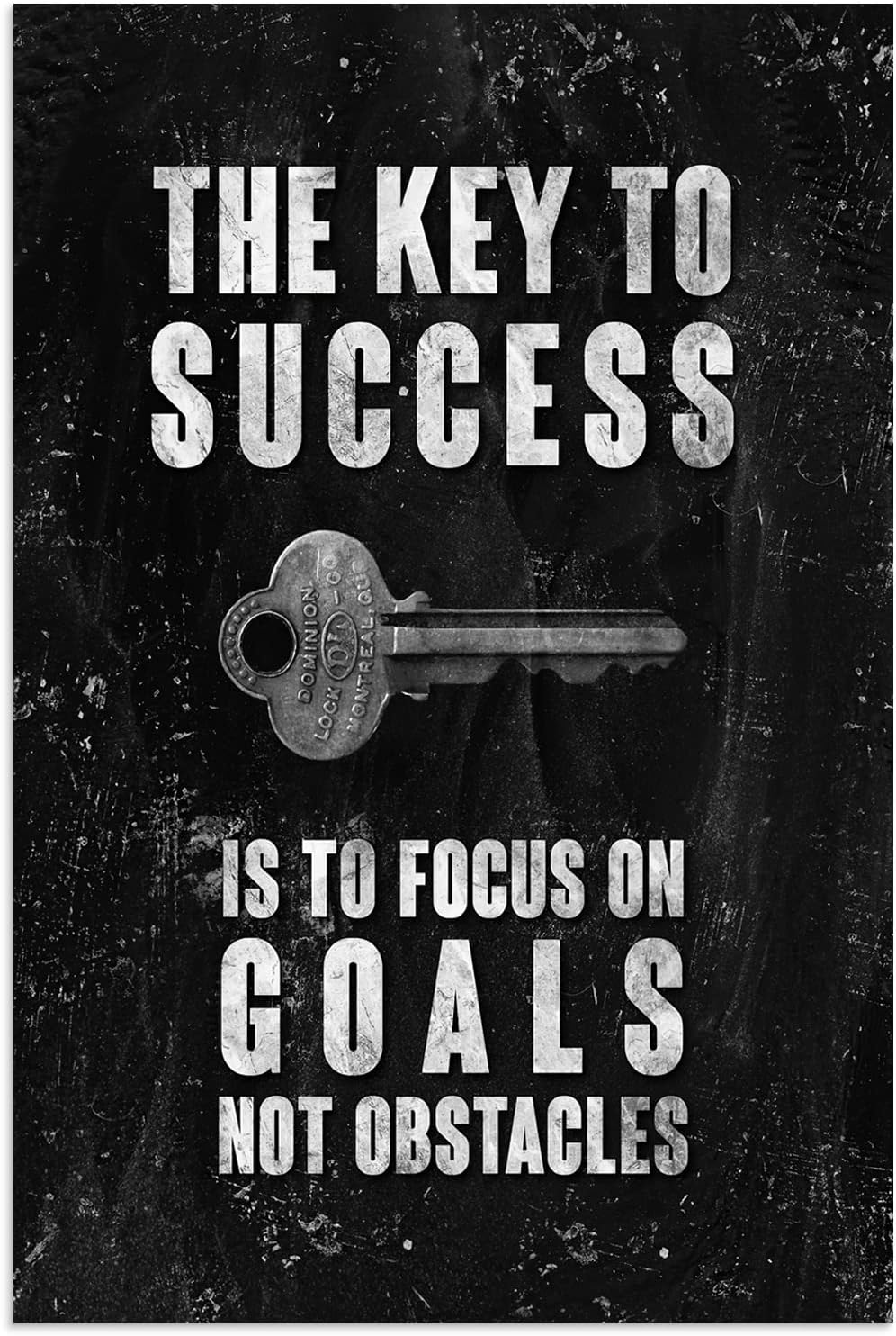 Inspirational Office Wall Decor Motivational Canvas Wall Art The Key to Success Is to Focus on Goals Not Obstacles Printing Poster Artwork Frame Classroom Home Ready to hang[24''W x 36''H]
