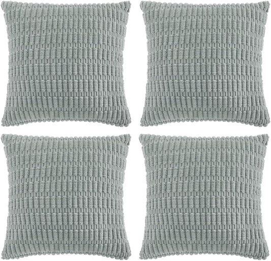 Fancy Homi 4 Packs Decorative Throw Pillow Covers for Living Room Couch Bed, Modern Farmhouse Boho Home Decor, Accent Cushion Case (14 x 14 Inch, Grey Blue)