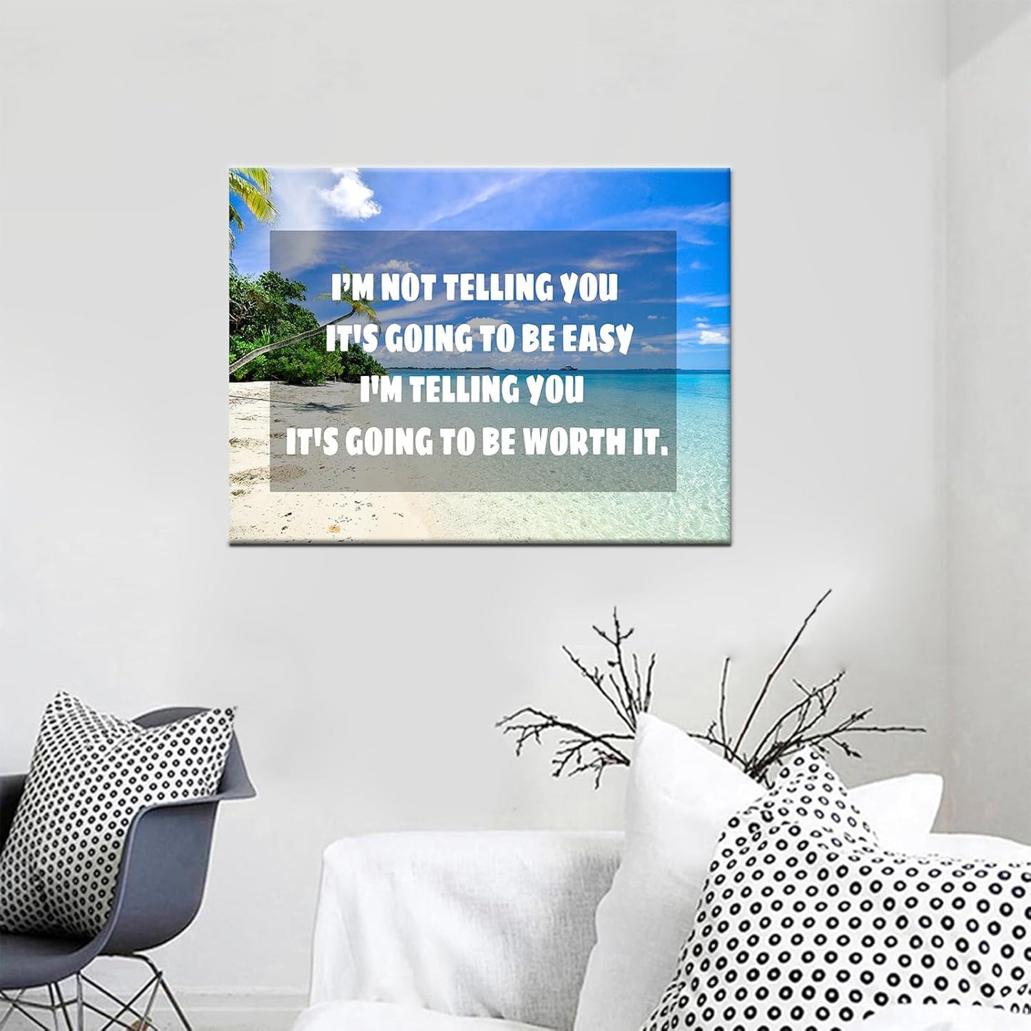 GoForArt Dream Big Motivational Canvas Wall Art, Inspirational Famous Quote Bedroom Living Room Decor, Positive Modern Landscape Mountain Office Dorm Room Poster Print (Motivational-10, 18.00" x 24.00")