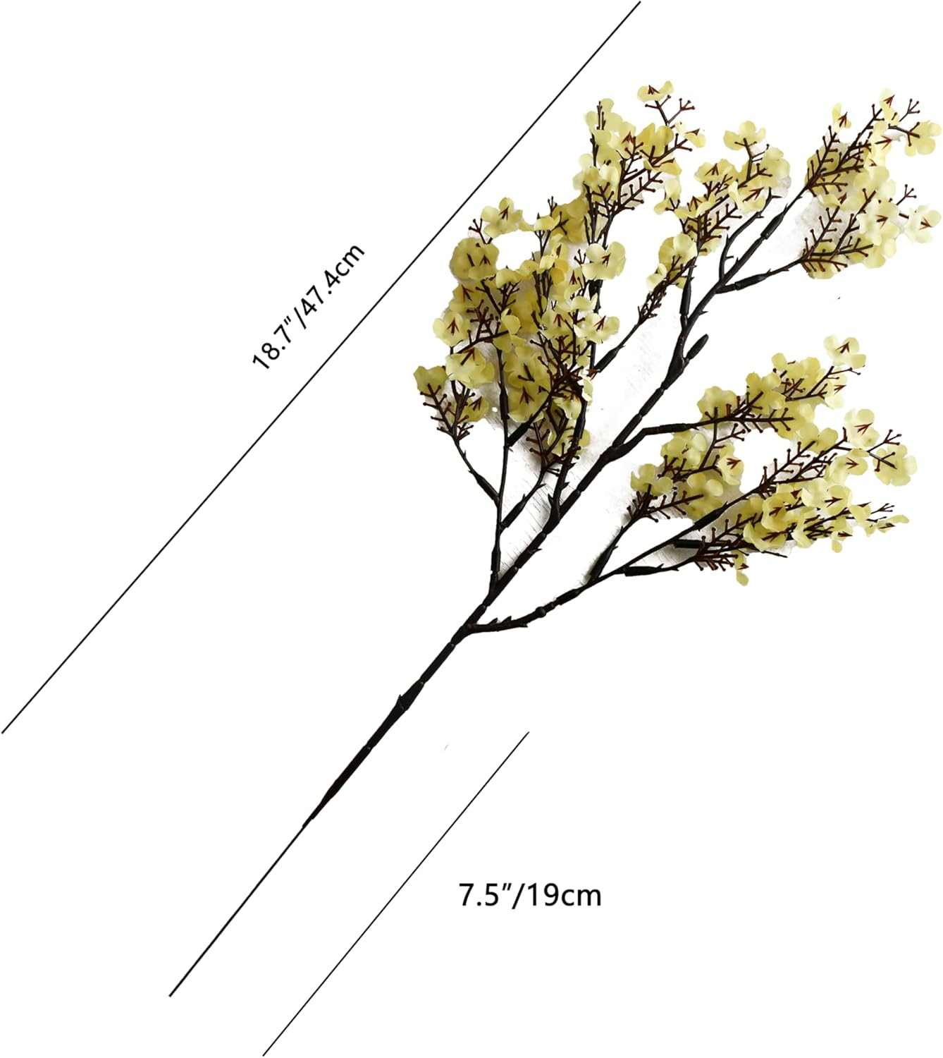 Mandy's Light Yellow Artificial Baby’s Breath Flowers 6 Bundles Silk Gypsophila with Bendable Stems for Fall Centerpiece Wedding Decor and Table Arrangements