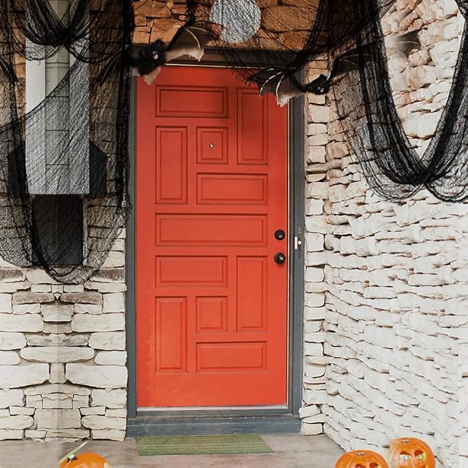 400x80 Inch Oversized Halloween Black Creepy Cloth - 33x6.5ft Spooky Fabric Cloth for Haunted House - Creepy and Spooky Halloween Decorations for Party Outdoor Or Indoor