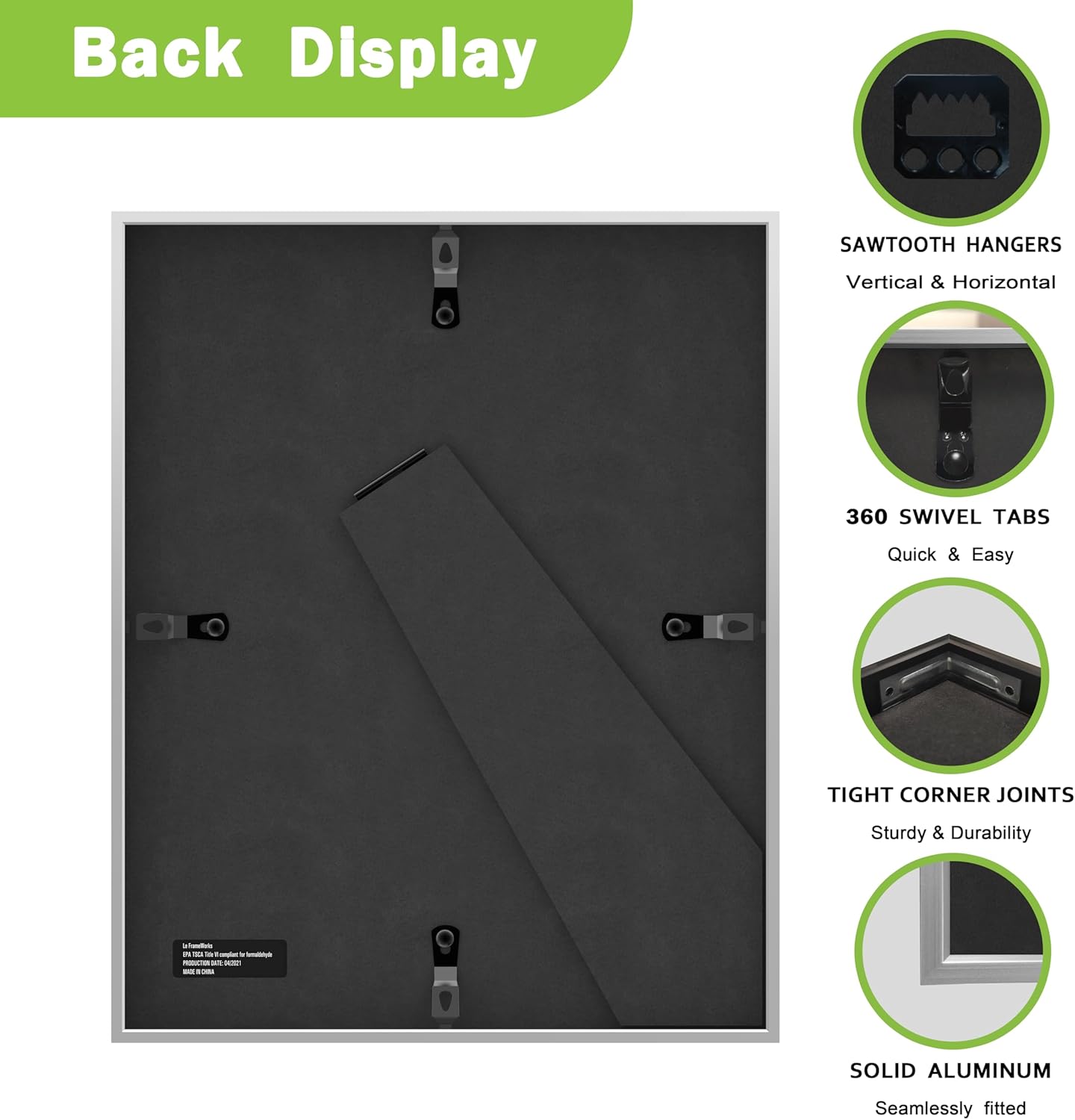 FrameWorks 8x10 Matted to 5x7 Picture Frame – Aluminum Frame w/Tempered Glass, Removable Mat for Photos, Posters, Art, Stylish Wall Frame for Home Decor, Gallery Walls, Office, Living Room - Black