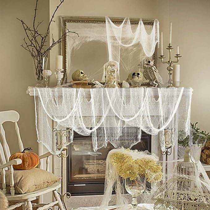 6 Pack Halloween Creepy Cloth - Halloween Decorations Clearance - 30X72 Inch Spooky Fabric Cloth for Haunted House - Creepy and Spooky Halloween Decorations for Party Outdoor Or Indoor