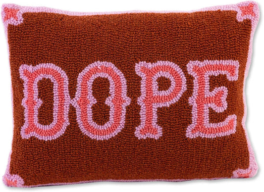 FURBISH Hook Decorative Throw Pillow - Dope - 12"x16" - Small Embroidered Designer Pillow for Living Room, Couch, Sofa, Chair & Bed - Eclectic Home Decor