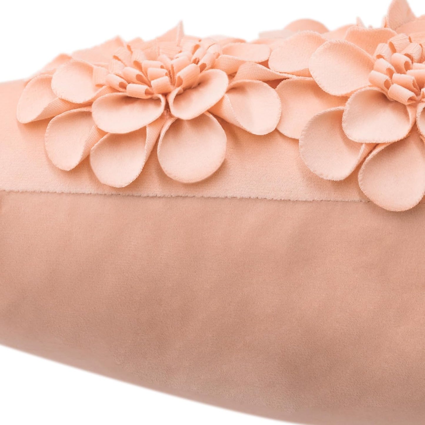 JWH Handmade 3D Flower Throw Pillow Covers Aesthetic Decorative Colorful Floral Accent Pillow Cases Stereo Pillowcase Cute Cushion for Car Bed Couch Bedroom Sofa 18x18 Inch Peach Pink