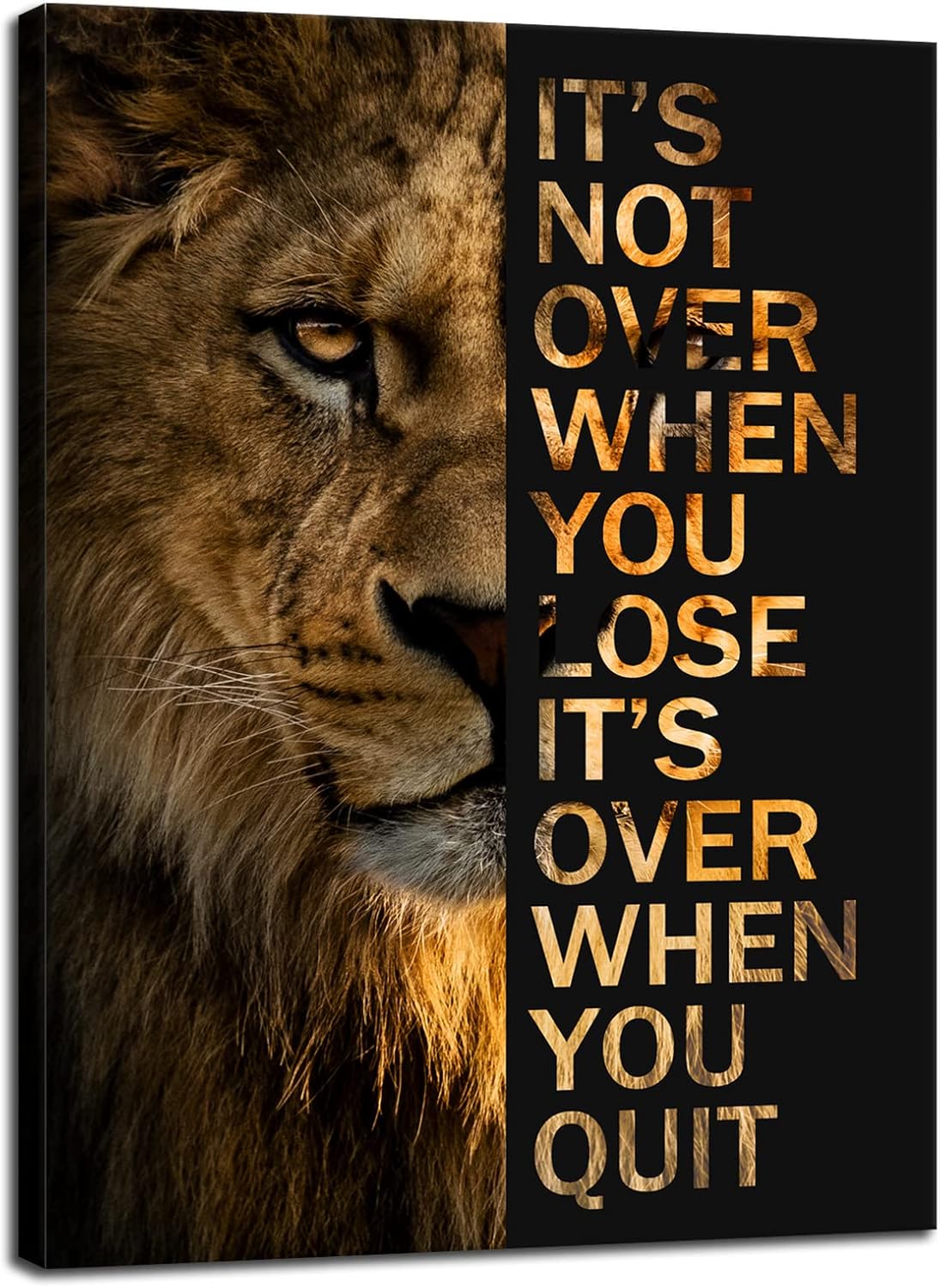 Inspirational Lion Wall Art Picture Entrepreneur Quotes Motivational Animal Painting Poster Print Canvas Wall Artwork for Bedroom Living Room Office Decor Frame Ready to Hang[18" W x 24" H]