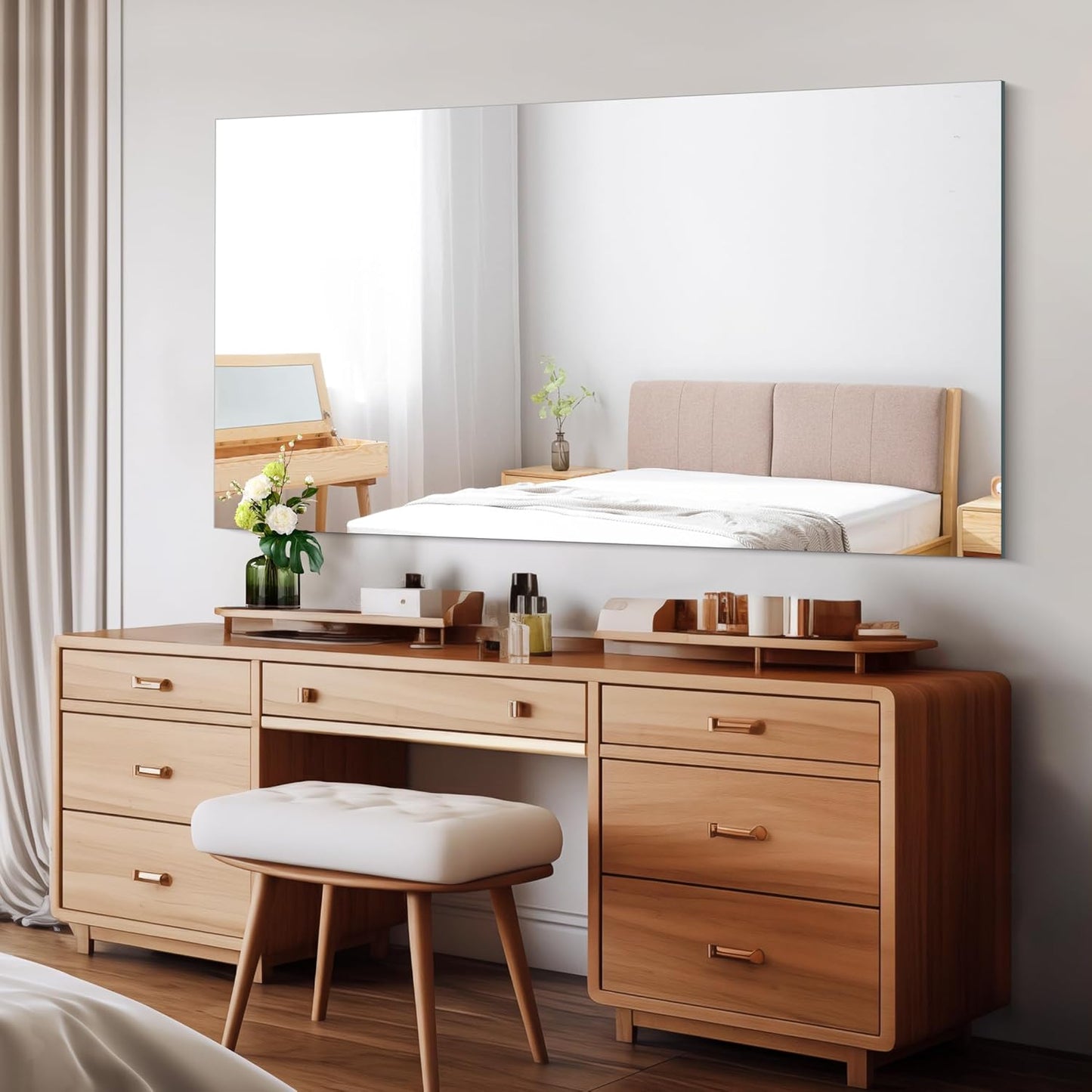 Frameless Mirror, 30x55 Inch Rectangle Bathroom Mirrors for Wall, Upgraded Shatterproof Large Vanity Mirror Over Sink with Polished Edge for Bathroom,Bedroom,Living Room and Entryway