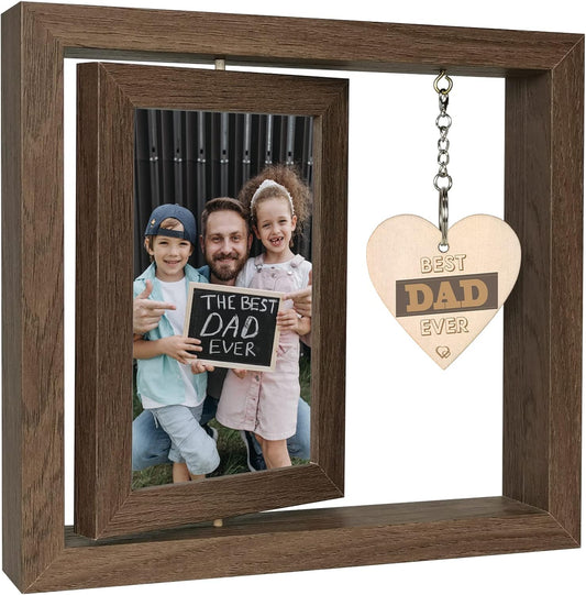 Best Dad Ever Picture Frame Gifts from Daughter Son Birthday Father's Day Christmas Gifts for Dad Who Want Nothing, Display Two 4x6