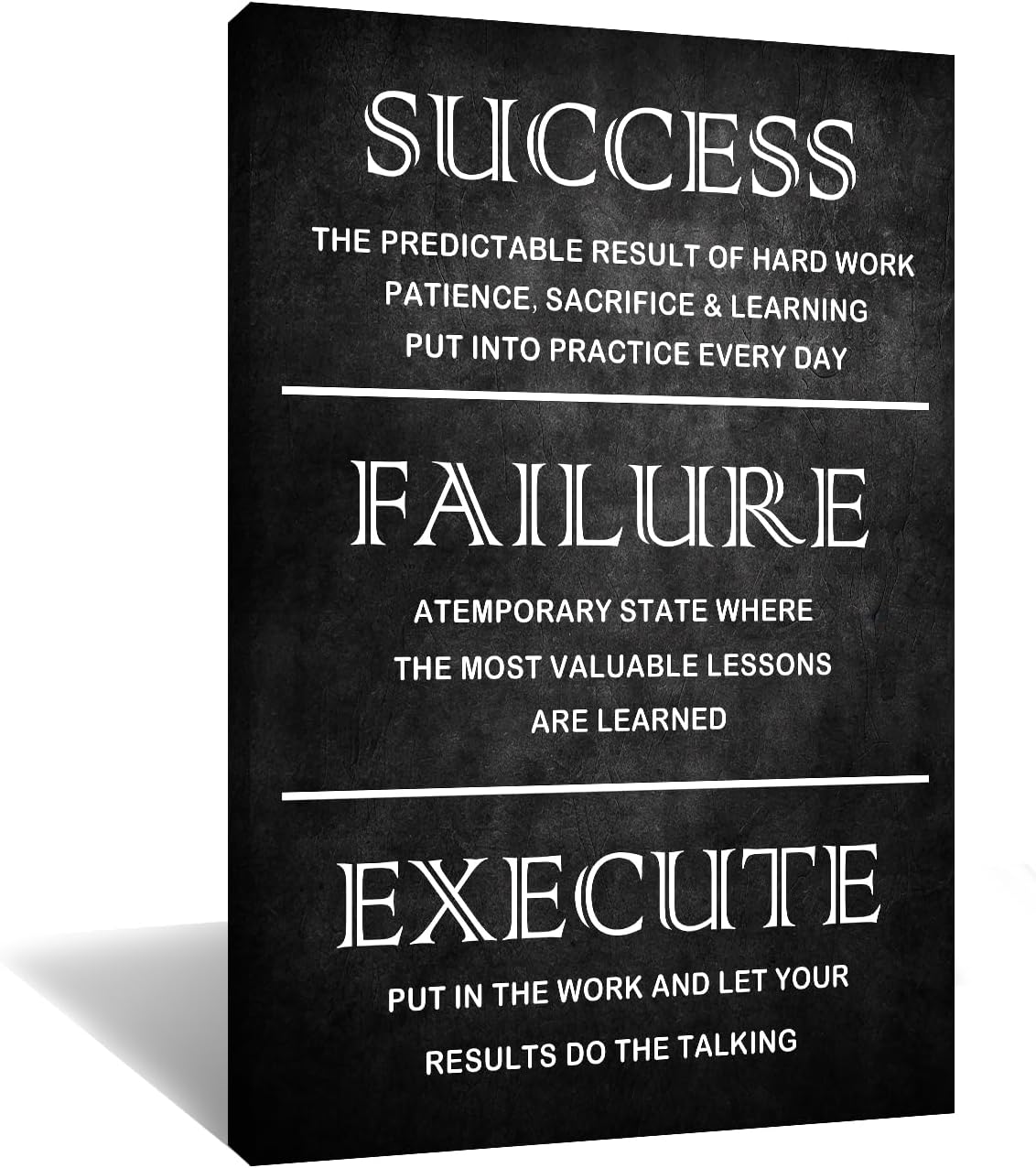 Inspirational Quote Canvas Wall Art Motivational Motto Painting Inspiring Entrepreneur Posters Prints Success Picture Artwork Decor Framed for Home Classroom Office Ready to Hang [24''W x 36''H]