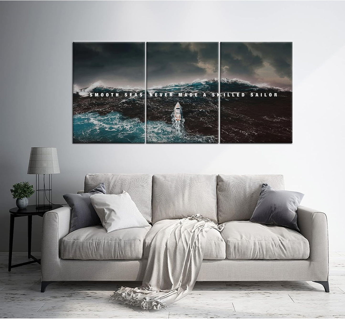 GoForArt Inspirational Canvas Wall Art, Famous Quote Prints Motivational Wall Decor, Boat Sea Poster for Office Living Room, Ocean Bedroom Dining Room Artwork Home Decoration