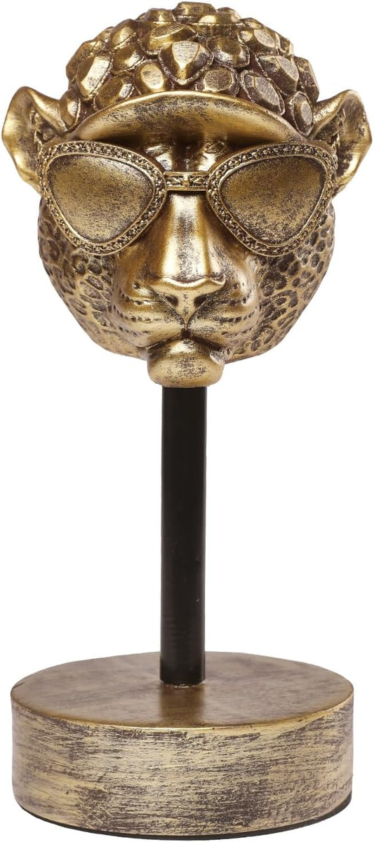 Handcrafted Resin Sculpture (Leopard)- Statue Decoration Modern Home Decor Accent, Trending Living Room & Office Decor, Elegant Tabletop & Shelf Decor for Desk, Bookshelf, Nightstand