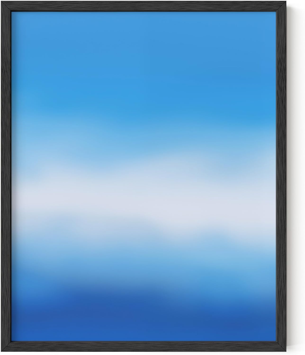 HAUS AND HUES Modern Abstract Wall Art - Blue and Green Living Room Art, Modern Artwork for Walls, Minimalist Picture for Living Room(Blue Tie-Dye, Black Frame, 16x20)