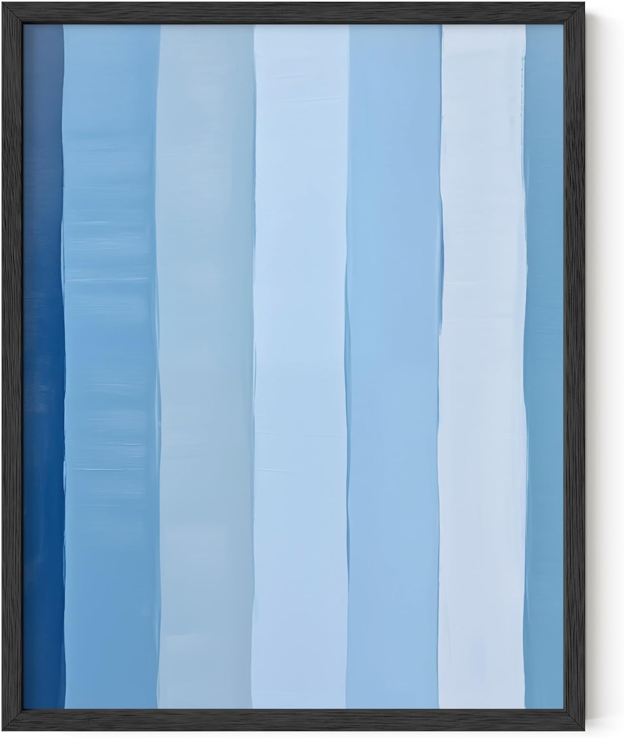 HAUS AND HUES Modern Abstract Wall Art - Blue and Green Living Room Art, Modern Artwork for Walls, Minimalist Picture for Living Room(Painted Stripes, Unframed, 11x14)