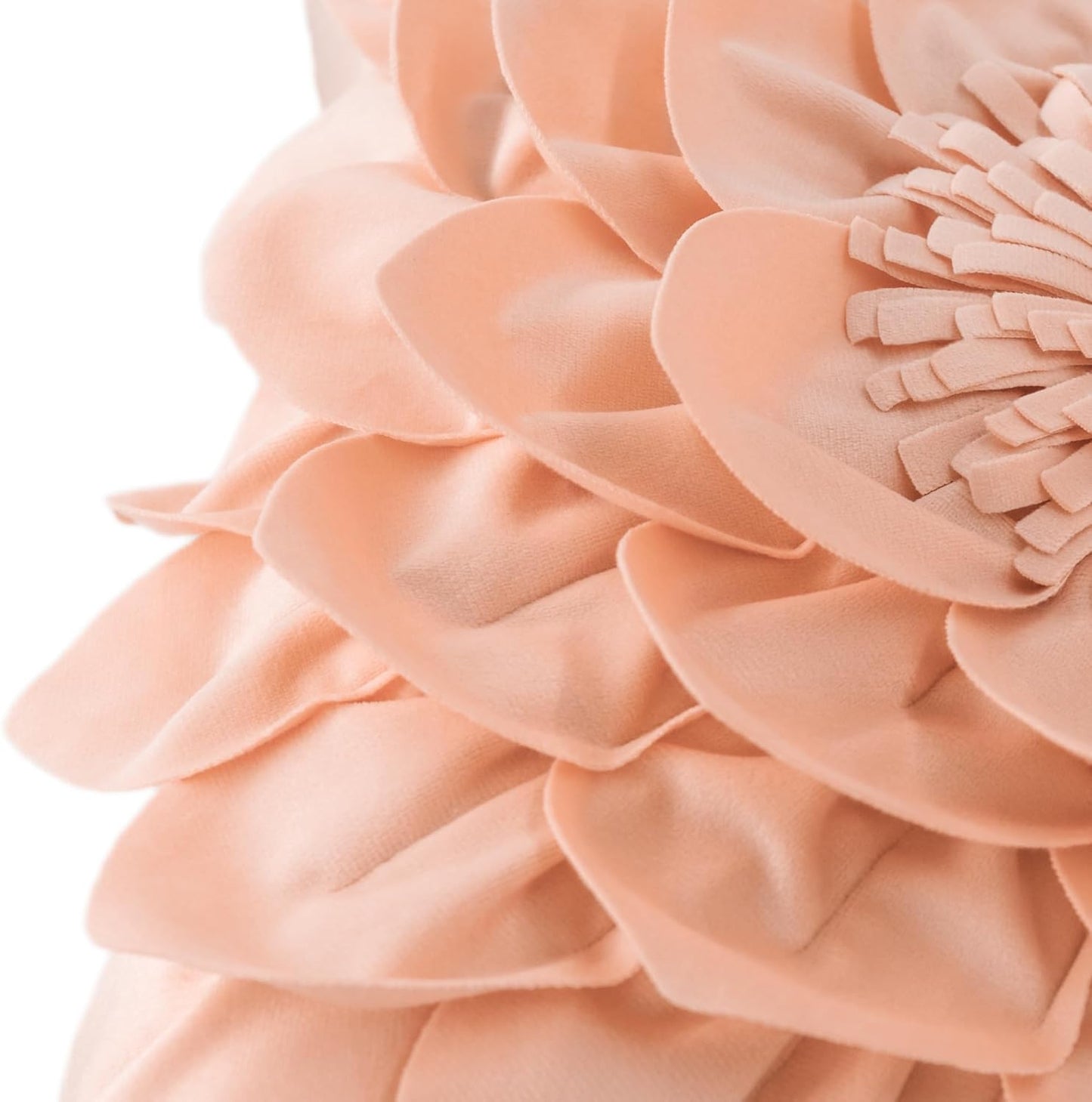 Decorative 3D Flower Throw Pillow Covers Handmade Pillowcases for Sofa Bed Home Room Decor 18 x 18 Inch Peach Pink