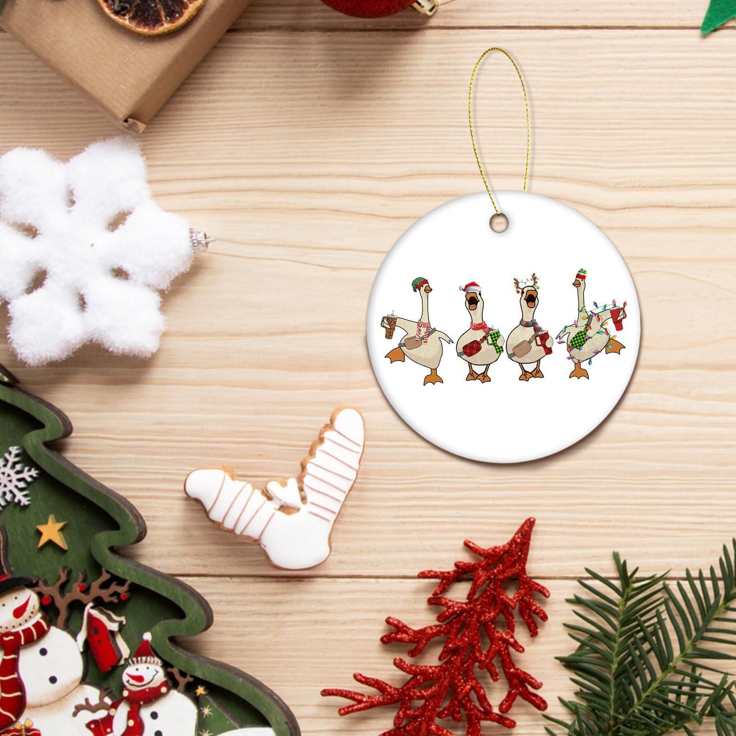 Goose Christmas Tree Ornament, Decorative Hanging Decor and Gift