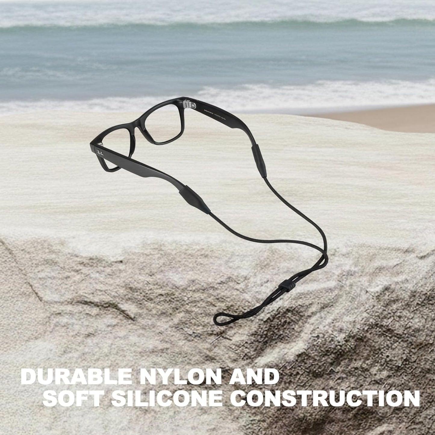 Glasses Strap for Ray-Ban Meta & Wide Frame Glasses – 3pcs Adjustable Sunglasses Straps Cords for Men Women kids-Eye Glasses Holders Around Neck, Lanyard String Chain Rope for Sports (Black)