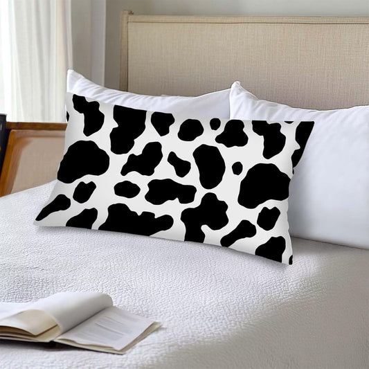 Cow Print Pillow Cases King Size Pillow Covers with Zipper, Black and White Cow Cowhide Printed Cushion Case Western Pillows Cover Farmhouse Decorative Pillowcase for Bed,Couch,Sleeping,20"x40"