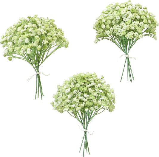 Floroom 18pcs Artificial Babys Breath Gypsophila Greenery Sprays, Real Touch Sage Green Fake Flowers for Wedding Bouquets Centerpieces Floral Arrangements and Decorations