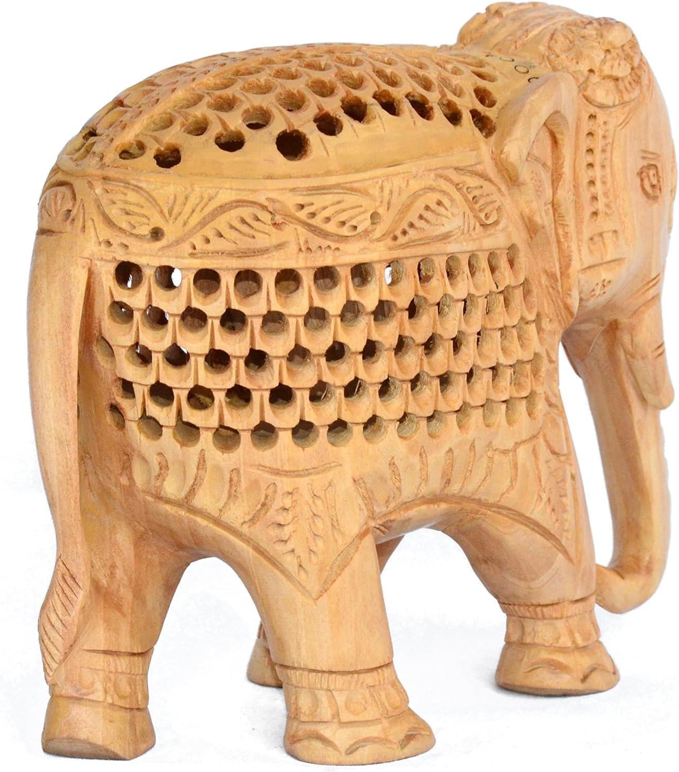 ETROVES Wood Elephant Statue - Hand Carved Wooden Elephant Figurine/Sculpture Home Farmhouse Decor, 6 Inch, Brown