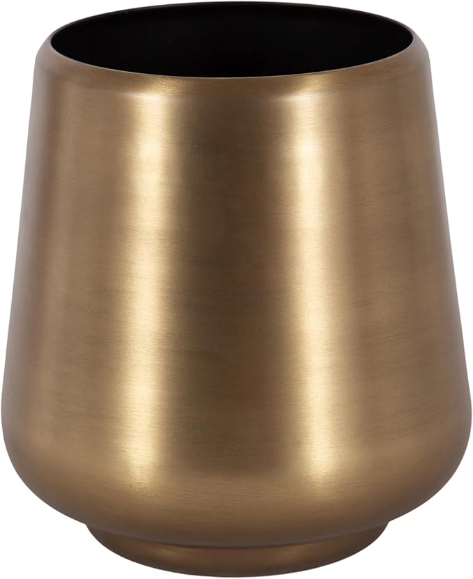 Kate and Laurel Portell Round Indoor Metal Planter Pot, 12 x 12 x 12, Antique Brass, Vintage Circular Planter for Indoor Plants Living Room or Sunroom Decor