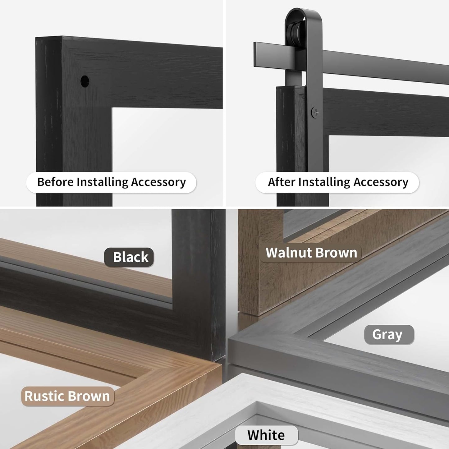 Black Farmhouse Mirror for Wall, 18x26INCH Wood Framed Square Bathroom Mirrors for Vanity, Barn Door Style Mirrors Wall Mounted Dresser Decor Mirror Living Room Bedroom Vertical