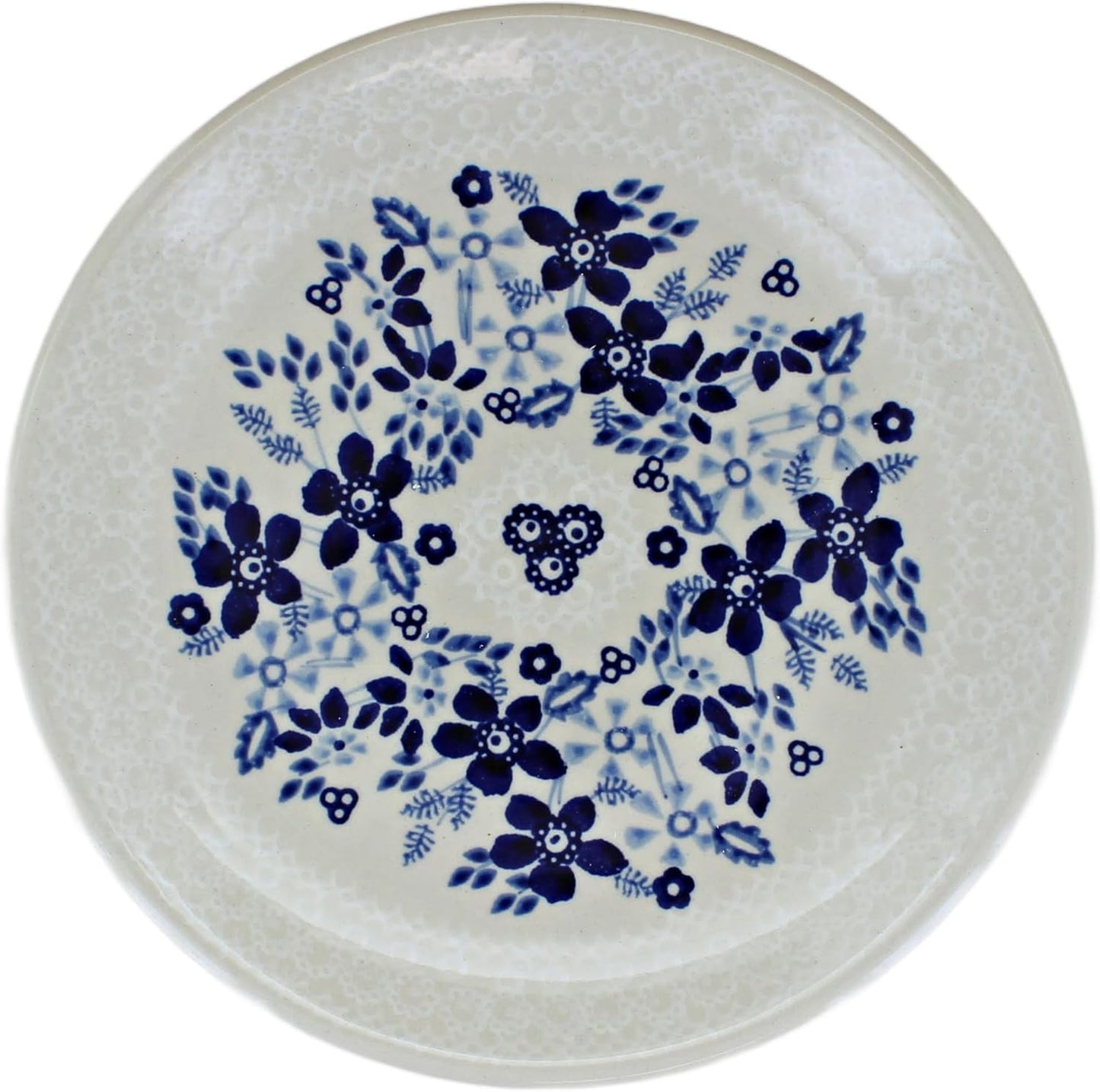 Blue Rose Polish Pottery - Blue Elizabeth Dessert Plate - 7" Diameter - Beautiful Plate for Cake, Appetizers, or Snacks