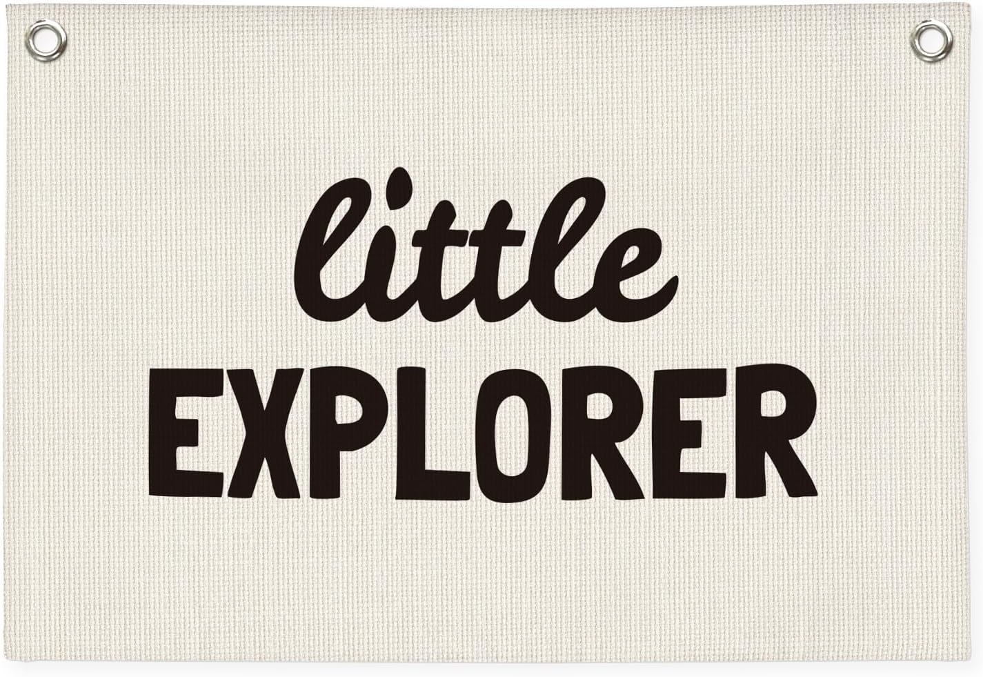 Little Explorer Canvas Banner,Boys Room Decor,Travel Themed Wall Hanging Banner Flag Decor for Nursery, Baby Shower Birthday Gift 30x20 Inch