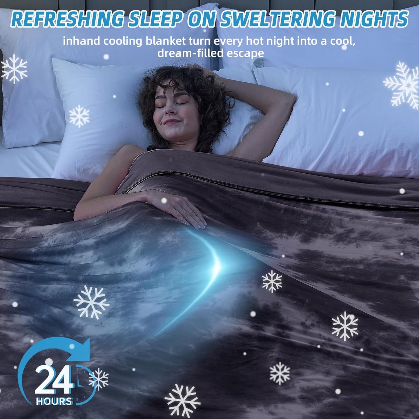 inhand Cooling Blanket King Size (90"x108"), Cooling Blankets for Hot Sleepers, Absorbs Heat to Keep Adults Cool for Summer Nights Sweats, Thin Cold Lightweight Blanket for Couch Bed, All Season Use