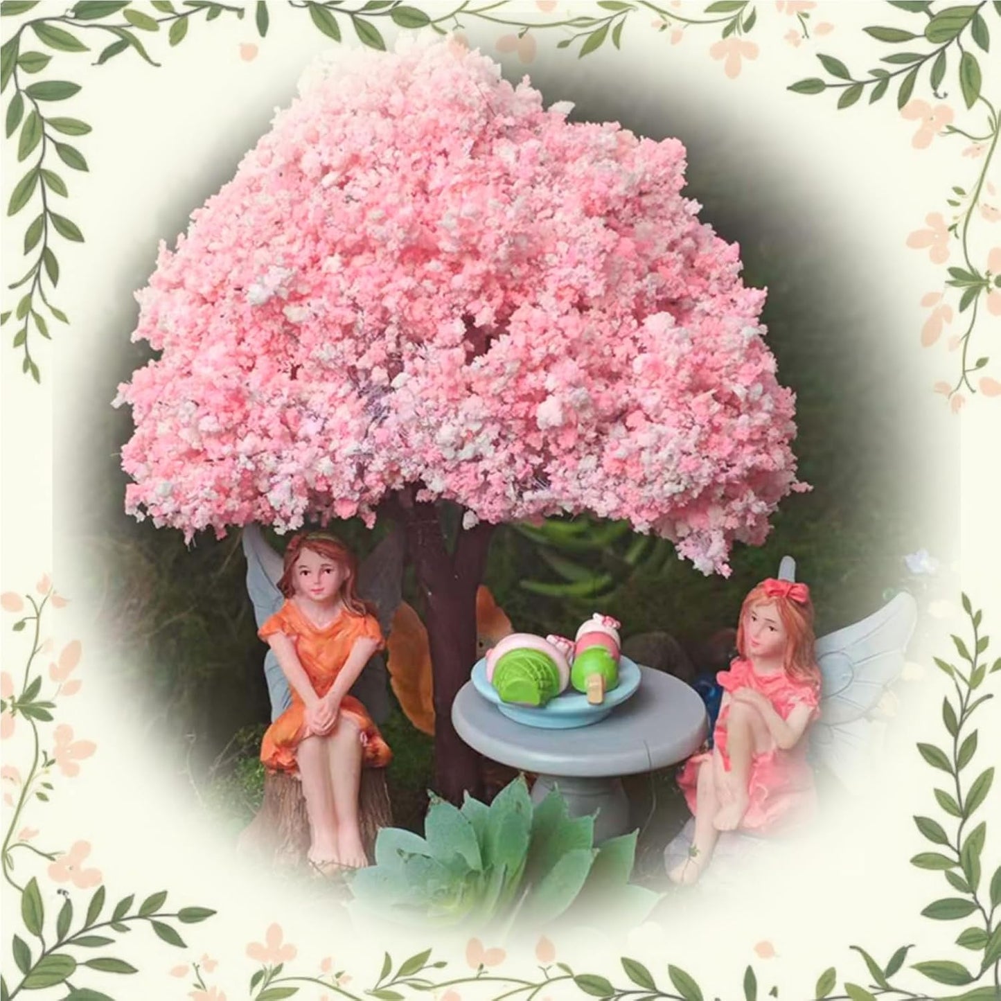 Kai Dream Miniature Fairy Garden Kit, 36 Pcs Miniature Fairy Garden Resin Figurines for Plant Pots, Backyard, Lawn, Micro Landscape, Dollhouse, Terrarium