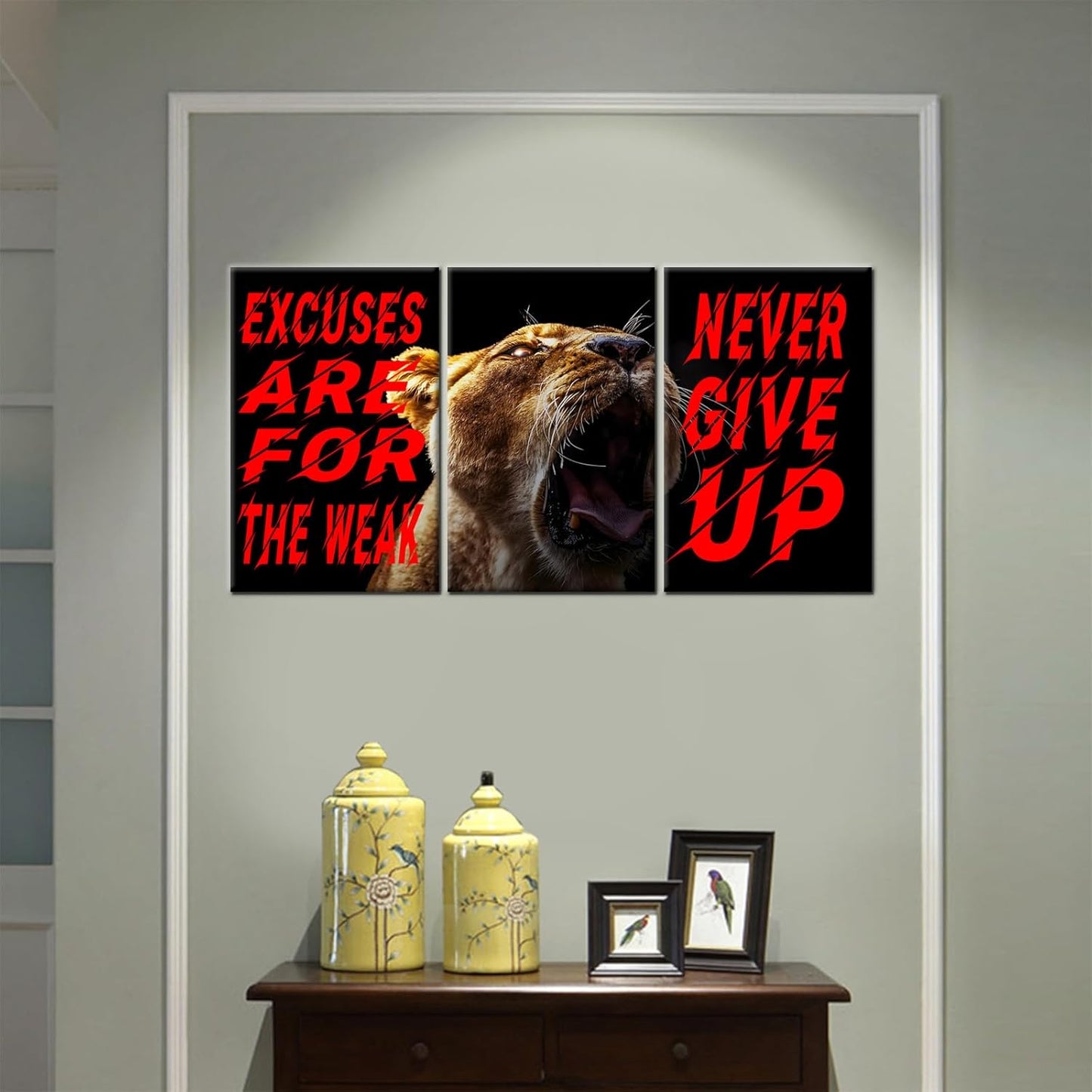 Inspirational Canvas Wall Art Excuses Are For The Weak Poster Print Entrepreneurs Quotes Picture Painting Talent Phrase Wall Decor for Office School Wall Decoration Stretched and Framed [48''Wx24''H]