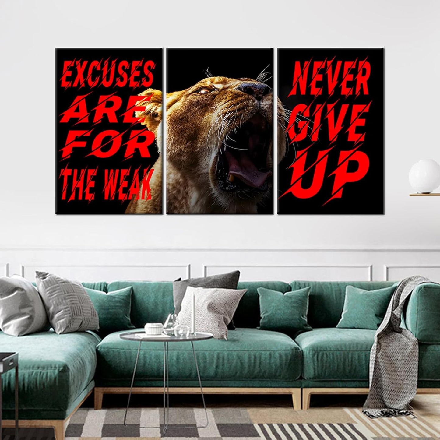 Inspirational Wall Art Positive Entrepreneur Print Poster Quotes Motivational Picture Painting Modern Wooden Framed for Living Room Office Gym Artwork Stretched and Framed [72''Wx36''H]