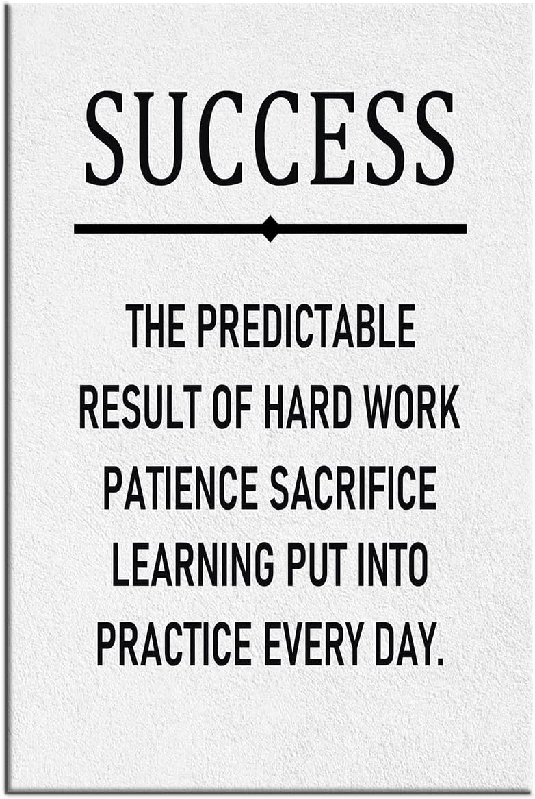 Inspirational Canvas Wall Art Success Motivational Entrepreneur Quotes Poster Print Artwork Picture Painting Wall Decor for Modern Home Bedroom Teens Room Office Stretched and Framed [12''Wx18''H]