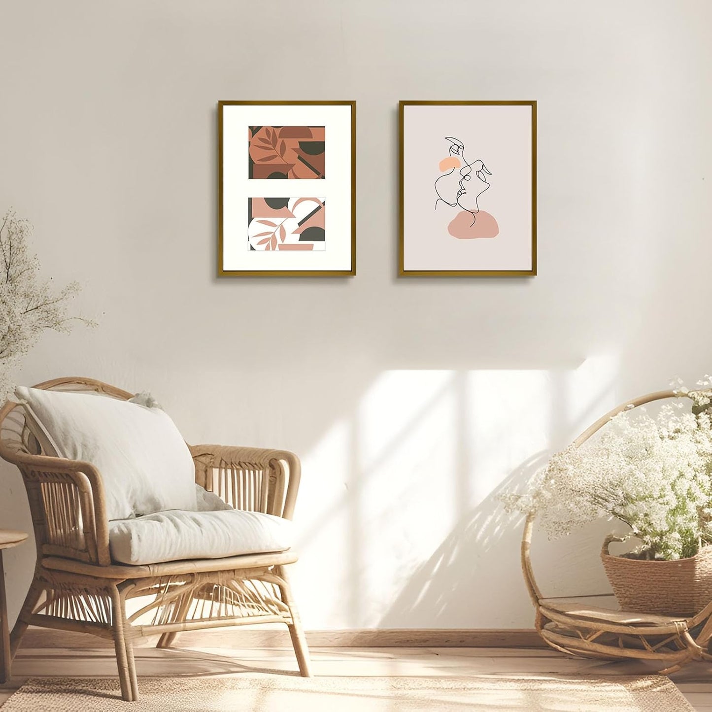 Frametory - 11x14 Aluminum Collage Picture Frame - Display 5x7 Pictures with 2 Openings Mat - Real Glass Front - Horizontal/Vertical Wall Mount - Bronze 1 Pack