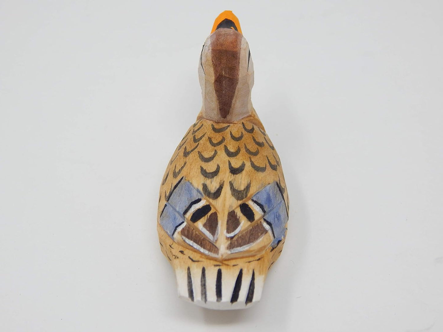 Duck Wood Figurine Statue Carving Decoration Decoy Small Animal Miniature Sculpture (Female Mallard)