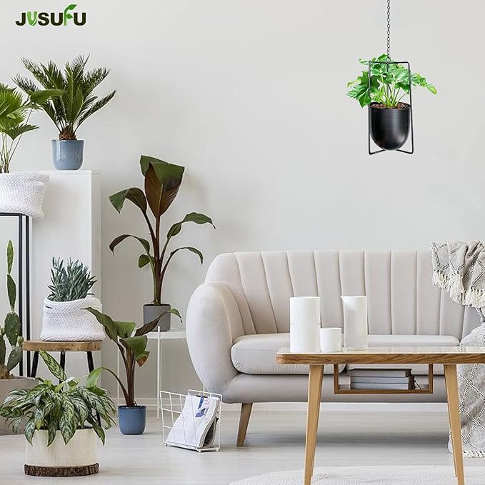 Metal Plant Hanger,Hanging Planters Indoor Hanging Flower Pots (Black)
