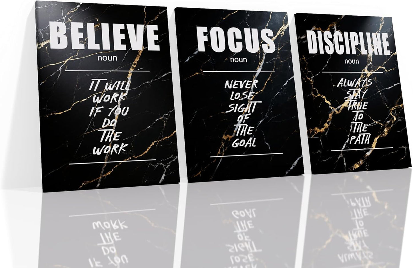 Inspirational Canvas Wall Art Motivational Believe Focus Discipline Print Poster Positive Entrepreneur Quotes Picture Painting Wall Decor for Home Bedroom Office Artwork Ready to Hang [36''Wx16''H]