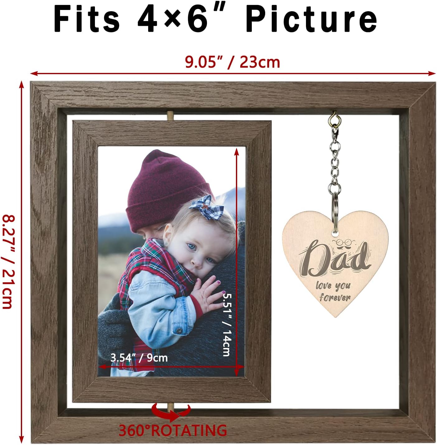 Dad Love You Forever Gifts from Daughter Son Dad Picture Frame for Birthday Father's Day Christmas, Display Two 4x6