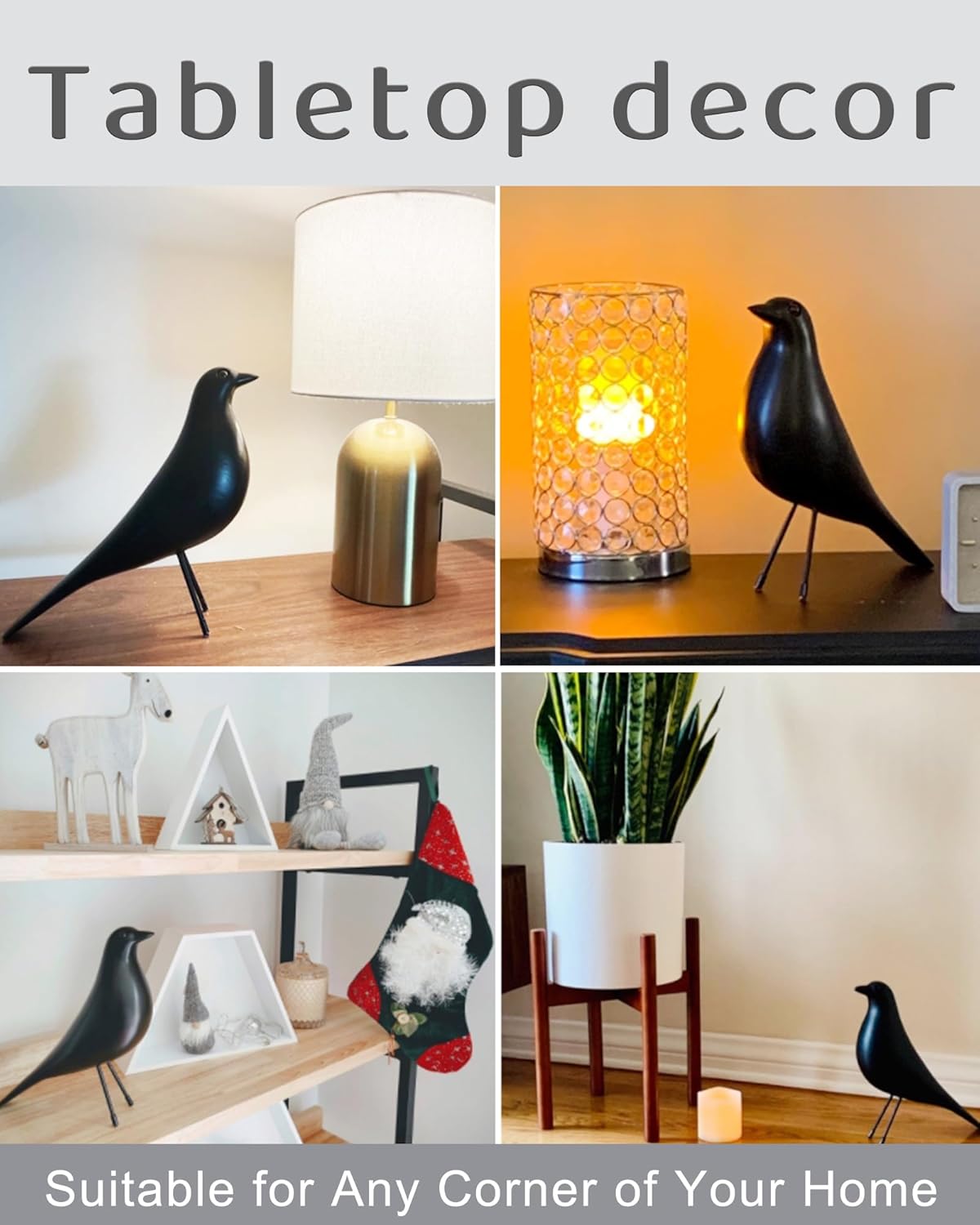 Mid Century Modern Bird Figurines - Decorative Sculptures for Living Room, Shelf, Mantle, TV Stand, Tabletop, Nightstand, Office, Kitchen - Unique Home Decor & Gifts for Bird Lovers