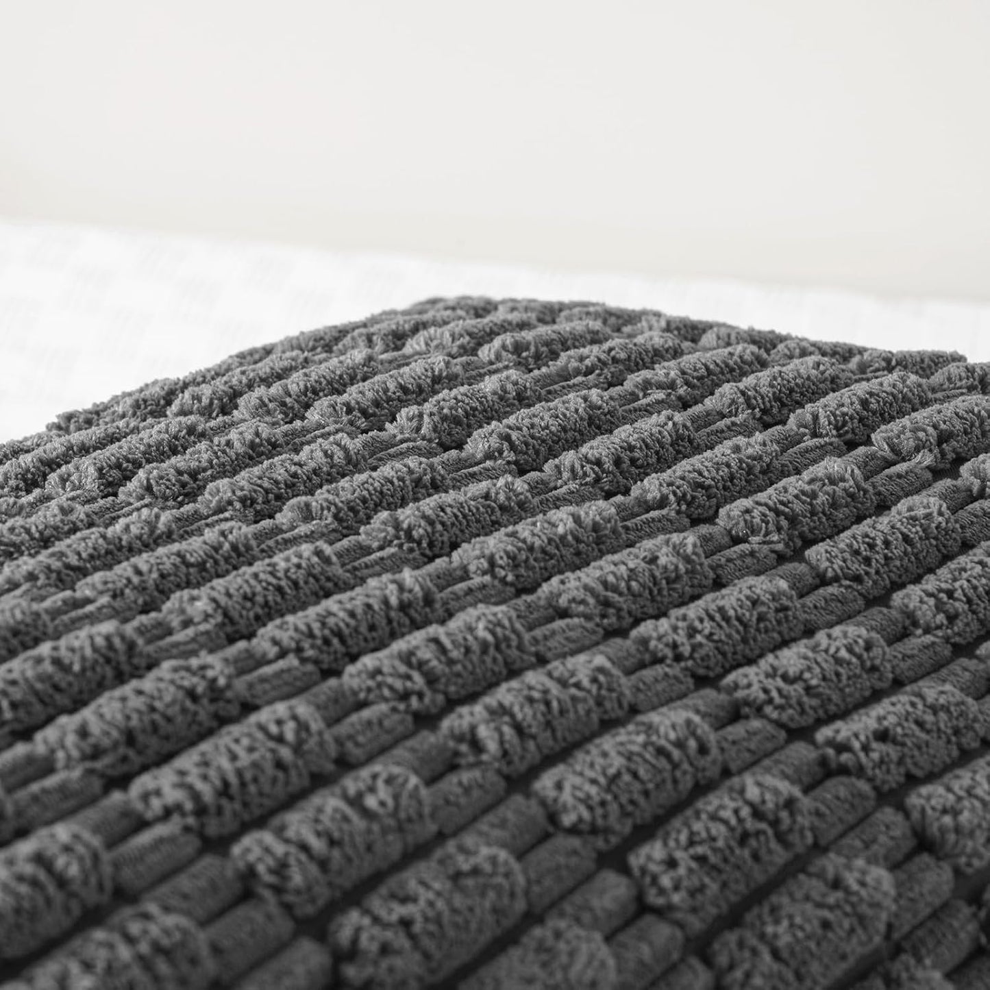 Fancy Homi Dark Grey Long Body Lumbar Decorative Throw Pillow Covers 14x36 Inch for Bed Couch Bedroom Bench, Soft Corduroy Rectangle Solid Pillow Case, Rustic Farmhouse Boho Room Decor